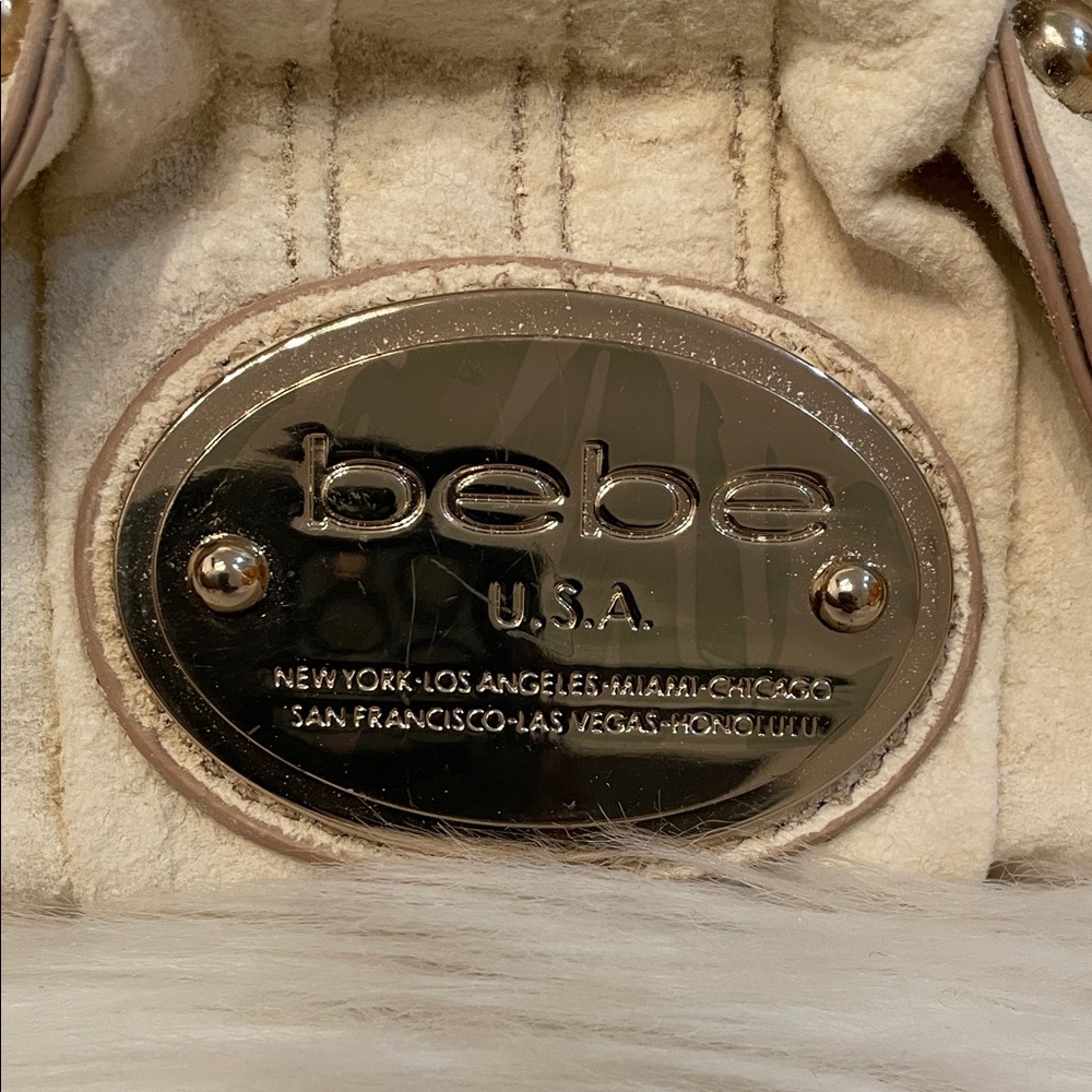 💜Bebe Ivory Clutch with Gold Studs - Picture 2 of 7